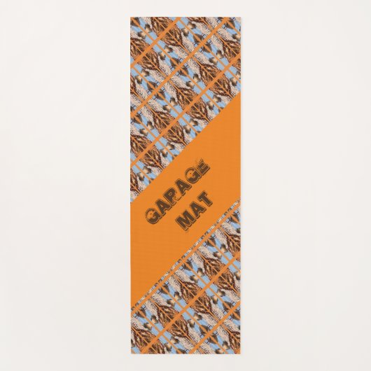 装飾ブルーデザインパターン ヨガマット (正面)