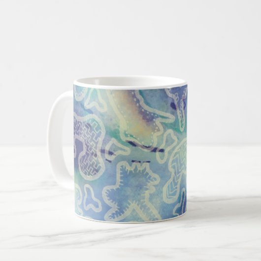 装飾ブルートーン抽象芸術クラシックマグ コーヒーマグカップ (正面左)