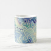 装飾ブルートーン抽象芸術クラシックマグ コーヒーマグカップ (中央)