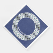 装飾ブルーハッピーバースデー紙ディナーナプキン (コーナー)