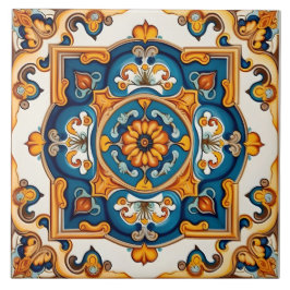 装飾ブルー地中海のイエロー タイル