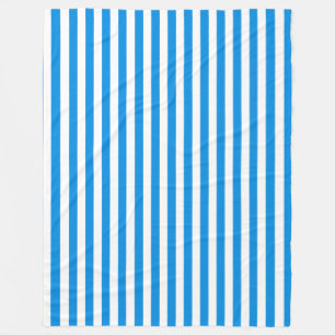 装飾ブルー白ストライプのエレガントテンプレート フリースブランケット