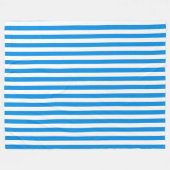 装飾ブルー白ストライプのエレガントテンプレート フリースブランケット (正面(横))