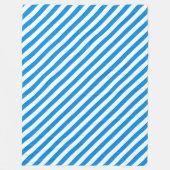 装飾ブルー白ストライプ色モディッシュ大エレガントきい フリースブランケット (正面)