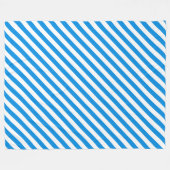 装飾ブルー白ストライプ色モディッシュ大エレガントきい フリースブランケット (正面(横))