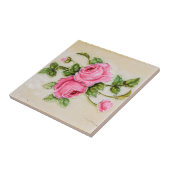 装飾ブーケピンクローゼグリーン花びらキッチン タイル (側面)