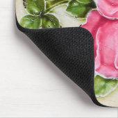 装飾ブーケピンクローゼコンピューター マウスパッド (コーナー)