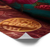 装飾プリンセス付きティール(緑がかった色) ポスター (角)