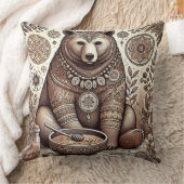 装飾ベアイラストレーション クッション (ブランケット)