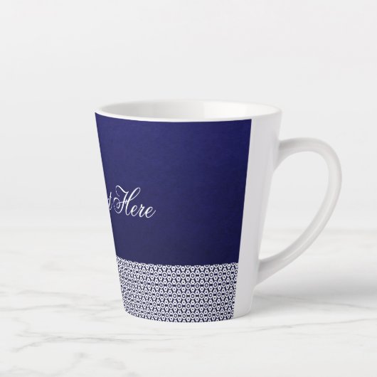 装飾ベクエレガントターの青い白い手書 カフェラテマグ (右)