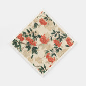 装飾ベリ赤と白ーパターン スタンダードランチョンナプキン (角)