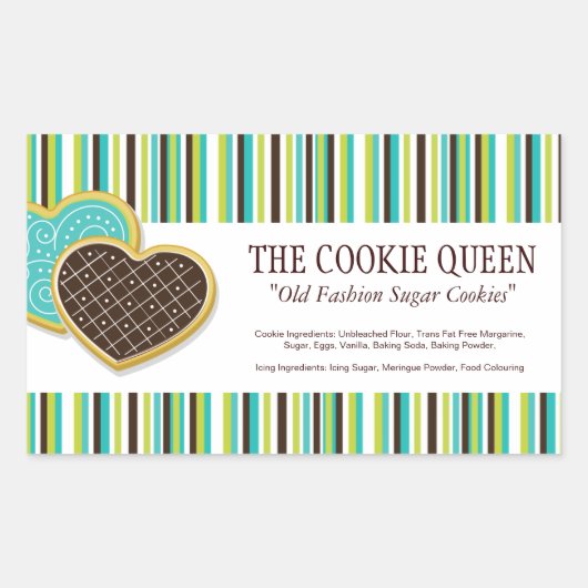 装飾ベーカリー原料ラベル 長方形シール (正面)