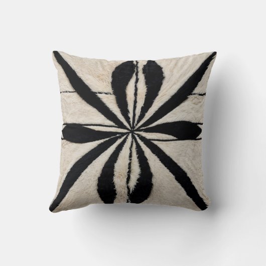 装飾ペルシャの黒と白のキリム枕 クッション (裏面)