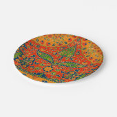 装飾ペルシャフローラプリント ペーパープレート (アングル)