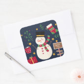 装飾ホリデイ雪だるま スクエアシール (封筒)