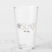 装飾ホワイト&ベージュSLAYデイグラス タンブラーグラス (正面)