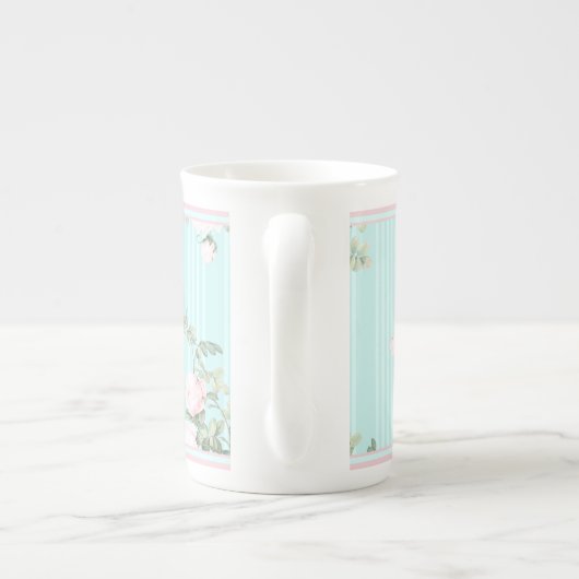 装飾マグカップ中国みすぼらしいシックなバラ ボーンチャイナマグカップ (裏面)