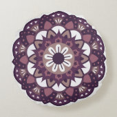 装飾マゼンタフラワー曼荼羅 ラウンドクッション (裏面)