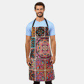 装飾マンダラのシームレスなパターン。ヴィンテージ エプロン (着用した状態)