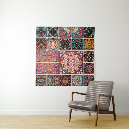 装飾マンダラのシームレスなパターン。ヴィンテージ タペストリー (インサイチュ(横))