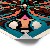 装飾マンダラのシームレスなパターン。ヴィンテージ ポスター (角)