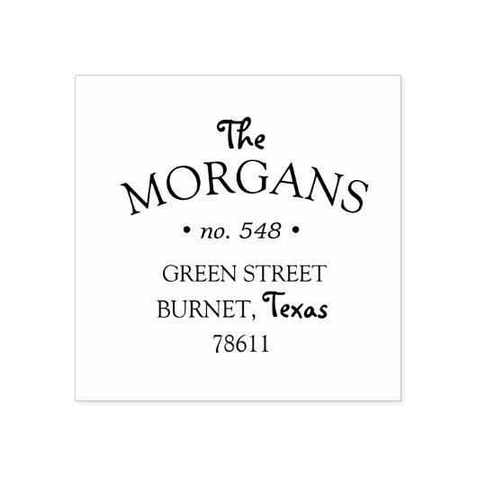 装飾ミニマルスクリプト差出人住所スタンプ ラバースタンプ (インプリント)