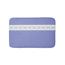 装飾メイブグリーンホワイトとピンクアクセント バスマット