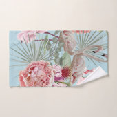 装飾モダンとフラミスタイリッシュンゴフローラブルー バスタオルセット (ハンドタオル)