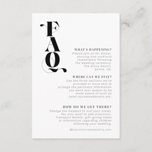装飾モダンの結婚詳細FAQ ID887 エンクロージャーカード (正面)