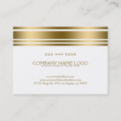 装飾モダンシンプル金ゴールド白ストライプ 名刺 (裏面)