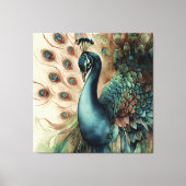 装飾モダンスタイリッシュ孔雀 キャンバスプリント (正面)