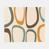 装飾モダンスタイリッシュ抽象芸術パターン接線 フリースブランケット (正面(横))