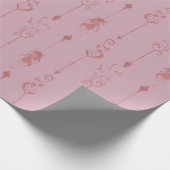 装飾モダンピンクの部族の羽毛誕生日 ラッピングペーパー (角)