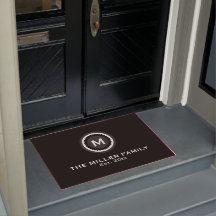 装飾モダンブラック&ホワイトモノグラムメダリオン