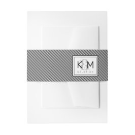 装飾モダン型結婚Pinstried ID887 招待状ベリーバンド