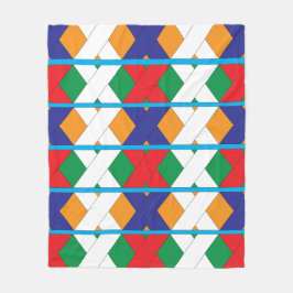 装飾モダン幾何カラフルパターン フリースブランケット