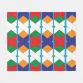 装飾モダン幾何カラフルパターン フリースブランケット (正面(横))