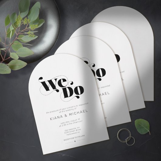 装飾モダン結婚のアーチID887 招待状