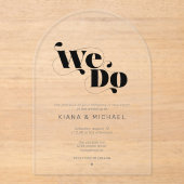 装飾モダン結婚ID887 アクリル招待状 (正面)