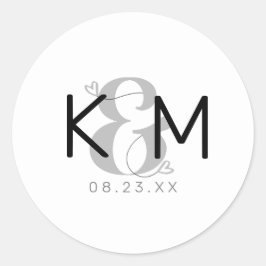 装飾モダン結婚ID887 ラウンドシール