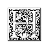 装飾モノグラム文字H ラバースタンプ (インプリント)