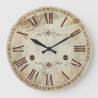 装飾ユニークローマ数字ヴィンテージ素朴 ラージ壁時計