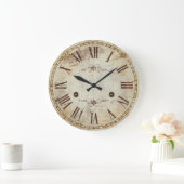 装飾ユニークローマ数字ヴィンテージ素朴 ラージ壁時計 (ホーム)