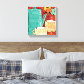 装飾ラテポットとカップ キャンバスプリント (インサイチュ (寝室))