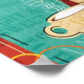 装飾ラテポットとカップ ポスター (角)