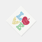 装飾ラブスクリプト新学期モノグラム スタンダードカクテルナプキン (角)