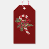 装飾リボンのクリスマスキャンディケーン ギフトタグ (裏面)