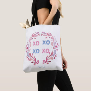 装飾リースハートXO XOバレンタインデー トートバッグ