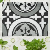 装飾ルネッサンスロゼットタイルデザイン キッチンタオル (折り畳み)