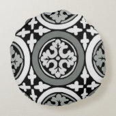 装飾ルネッサンスロゼットタイルデザイン ラウンドクッション (裏面)